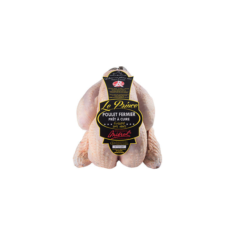 The Prince de Dombes farmer Black chiken Red Label, Miéral selection.